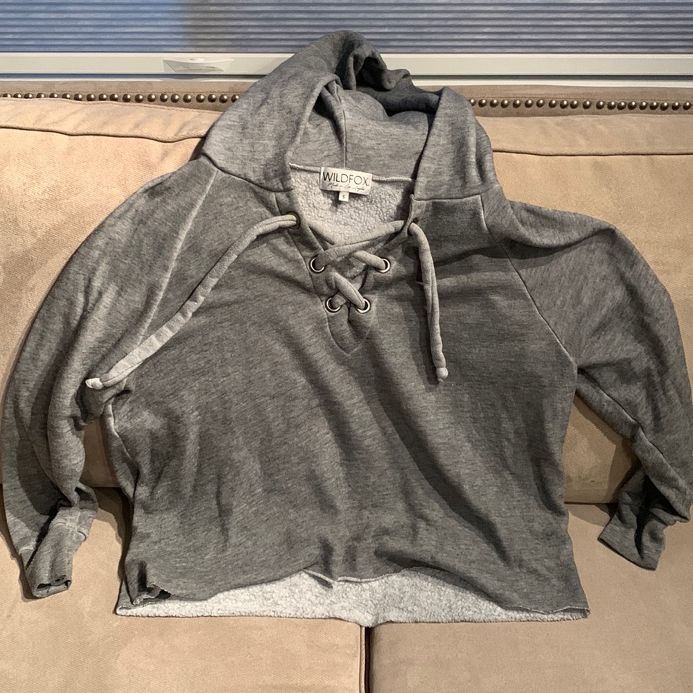 Wildfox lace up pull over